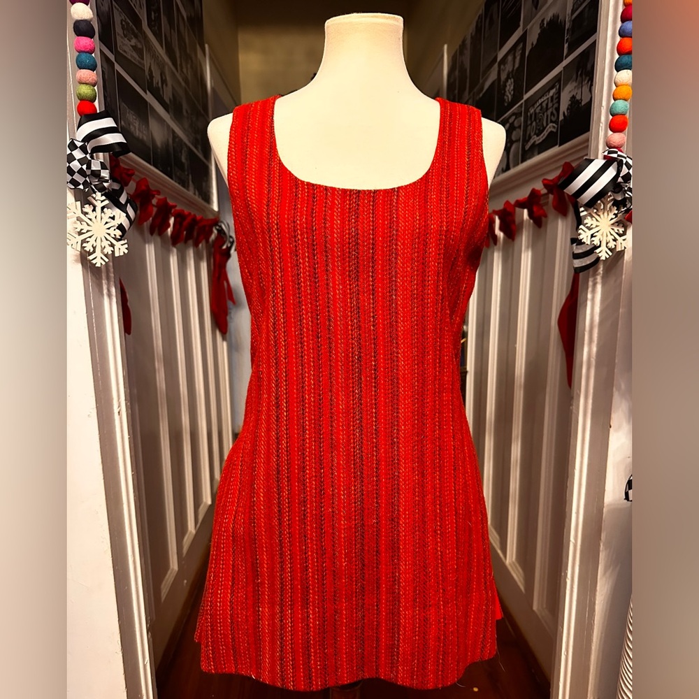VINTAGE OOAK Red Sleeveless Two Piece Short Set